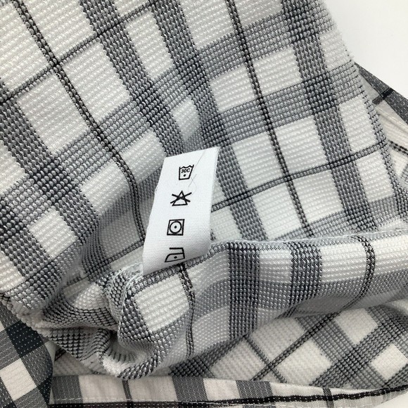 Panache Cyclewear Mens Short Sleeve Button Up Shirt Black White Plaid Size Large - Picture 8 of 8